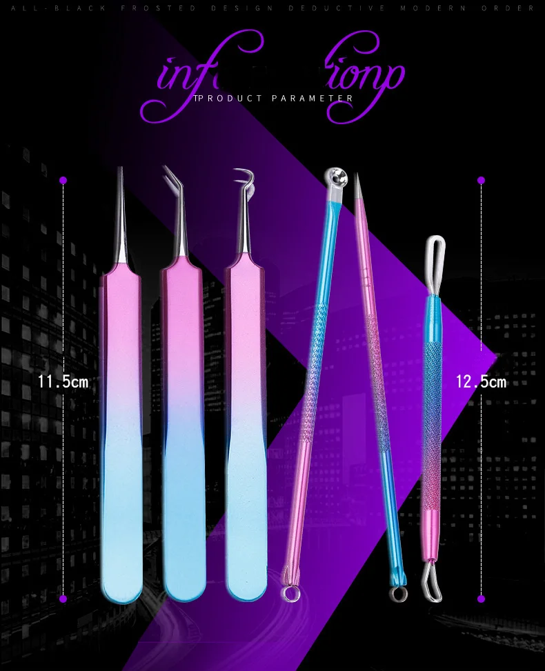 

Acne Removal Clip Cell Clip Acne Needle Tweezers Acne Removal Squeeze Fat Blackhead Needle Acne Tool Set