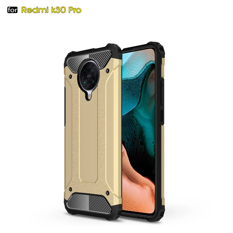 Сверхмощный армированный тонкий жесткий резиновый чехол для Redmi K30 Pro гибридная