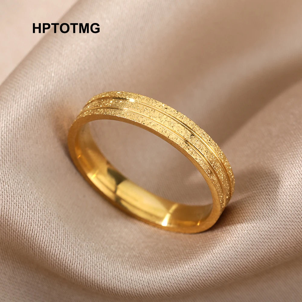 

Aesthetic Temperament Simple Gold Rings for Women Teens Gothic Punk Wedding Rings 2022 Trend Stainless Steel Ring Jewelry Gifts