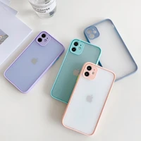 mint hybrid simple matte bumper phone case for iphone 11 12 pro xr xs max x 6s 8 7 plus se 2020 shockproof soft silicone cover