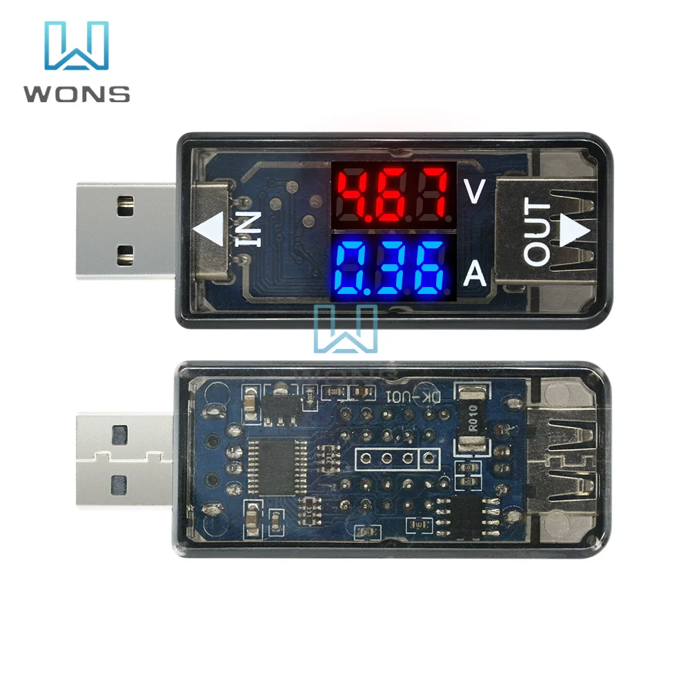 USB Вольтметр Амперметр тестер тока напряжения ЖК цифровой дисплей емкости