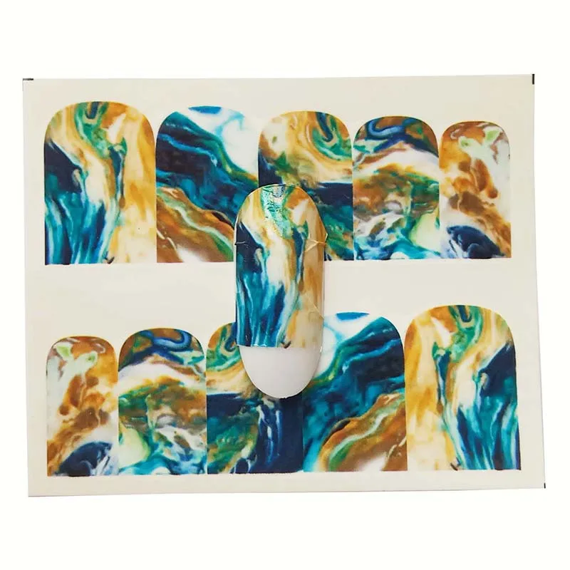 

Nail Transfer Water Foils Gradient Marble Nail Art Sticker Fashion Full Cover Image Decals C29/C30/C31/C32
