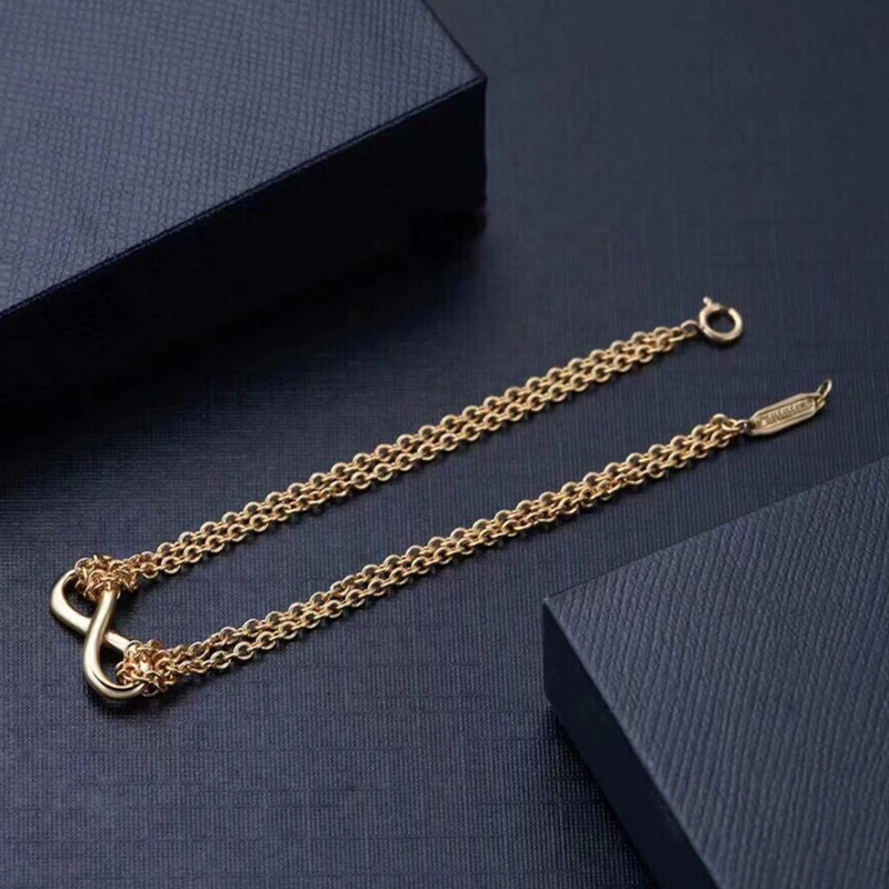 8 бесконечных двойных цепей браслеты из стерлингового серебра S925 пробы Модные