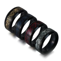 2020 new titanium cool punk black dragon stainless steel mens wedding band rings nice couple male jewelry gift size 6 13