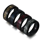 Мужские обручальные кольца из титановой стали, 1 шт., в стиле панк, черного дракона, размер 6-13