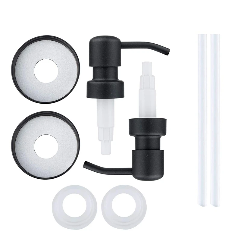

Soap Dispenser Lids Stainless Steel Lotion Dispenser Pump Replacement for Mason Jar Bathroom Kitchen Accessories with Extra Tube