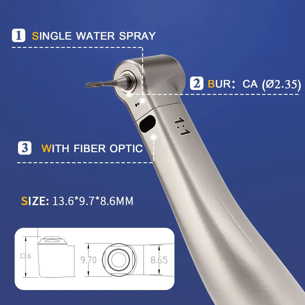 Dental Contra Angle Handpiece 1:1 Fiber Optic Low Speed Ai-Max X25L Fit  Electric Micromotor
