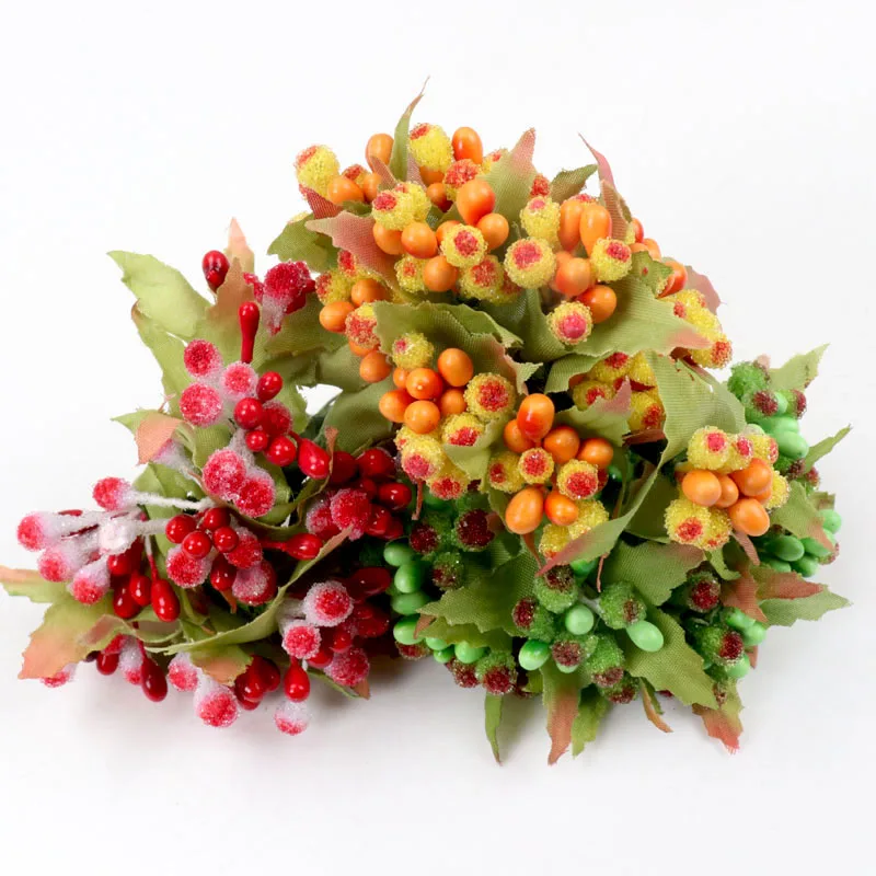 12pcs pearl Berry Artificial Stamen Flower For Wedding Home Decoration Pistil DIY wreath Scrapbooking Craft Fake Flowers | Дом и сад