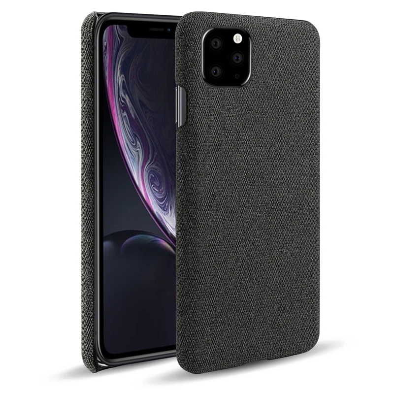 

For iPhone 11 Pro Max Case Hard PC Shockproof Woven Textile Fabric Cloth Back Cover For iPhone11 Pro Case iP11 Shell