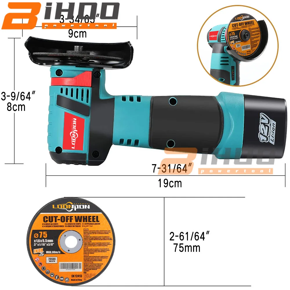 Угловая мини-шлифовальная машина 12 В. Бесщеточная Беспроводная шлифовальная с 1