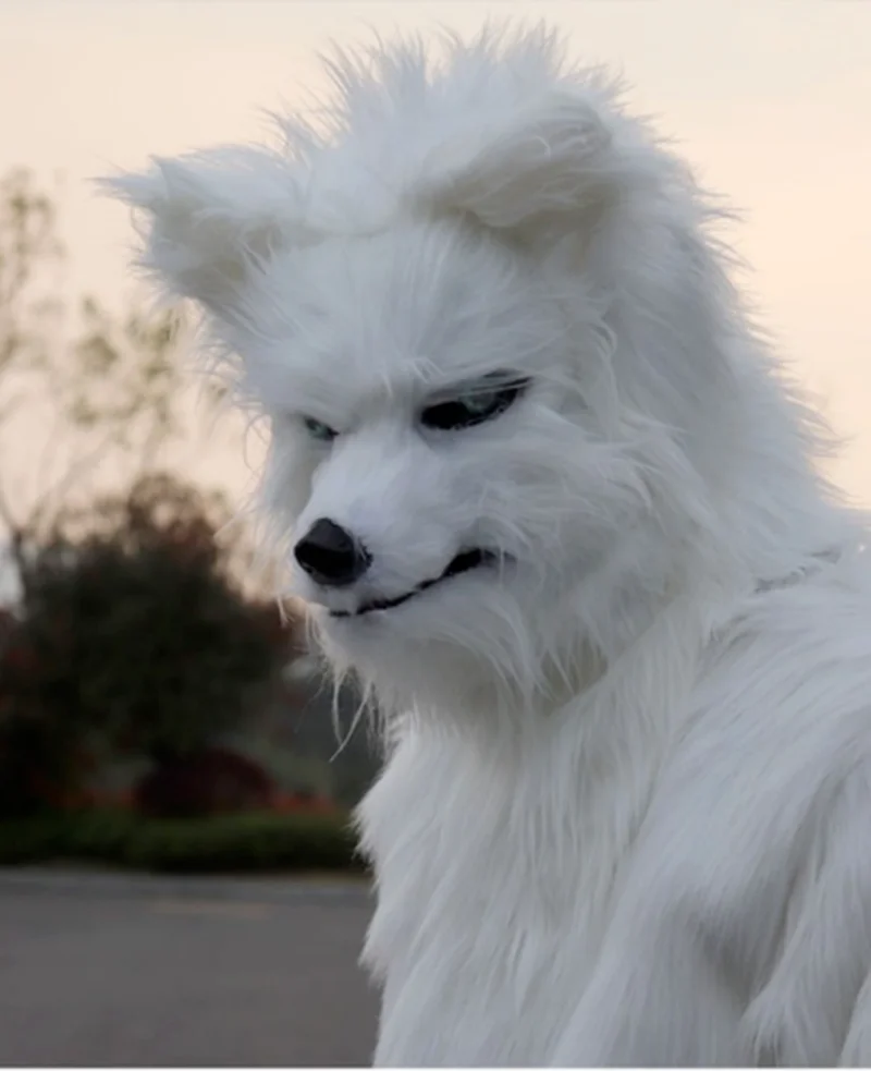 Fursuit Fox Mascot Costume Long Plush Hair Animatronic Mouth Carnival Halloween | Тематическая одежда и униформа