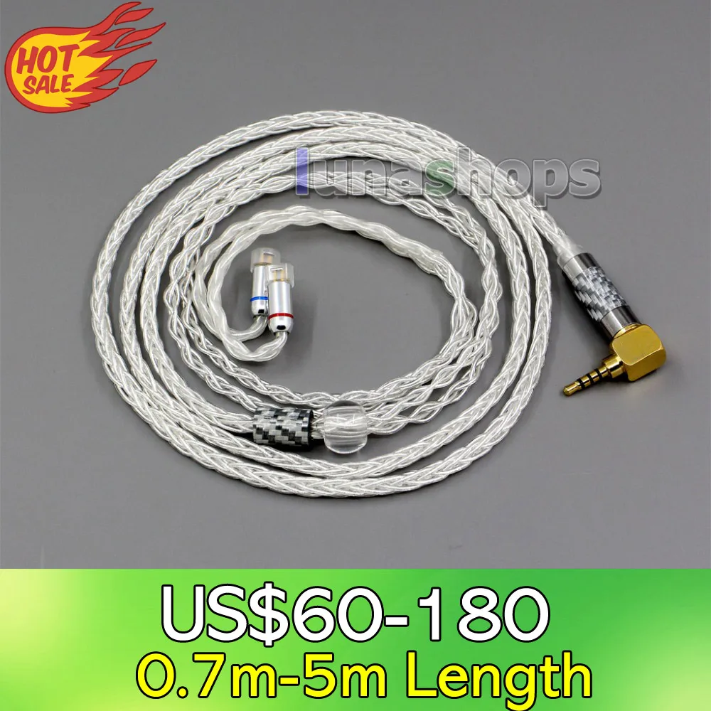 

LN006347 99.99% Pure Silver XLR 3.5mm 2.5mm 4.4mm Earphone Cable For Sennheiser IE8 IE8i IE80 IE80s Metal Pin