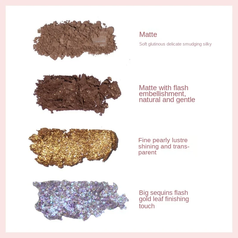 

TT flowers know five colors, eye shadow beads, dull light, easy to smear, free mail.