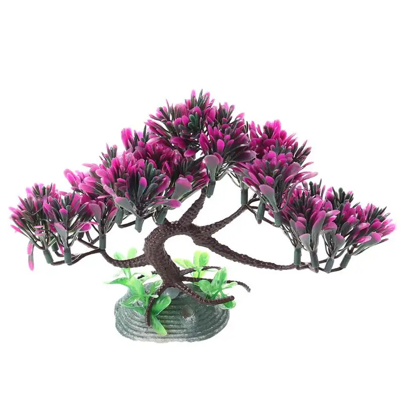 1 шт. поддельные растения пластиковые подводный искусственный баньян украшение