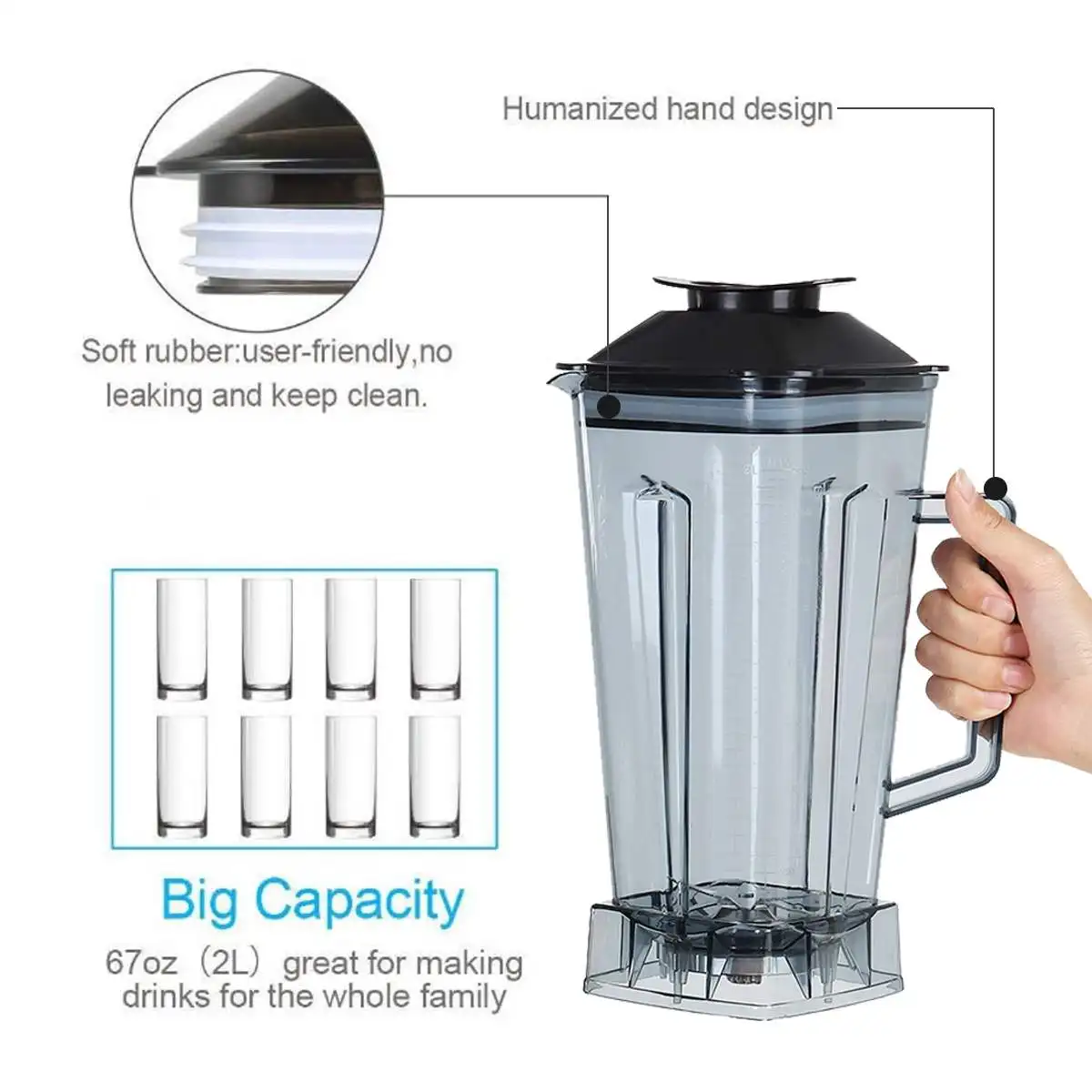 

4500W Heavy Duty Commercial Blender Mixer Kitchen Powerful Food Processor multi-function Ice Smoothie Bar Fruit BPA Free Blender