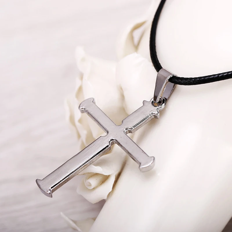 Мужское серебряное колье Mengtuyi Серебряное с кожаной цепочкой|Ожерелья подвеской|