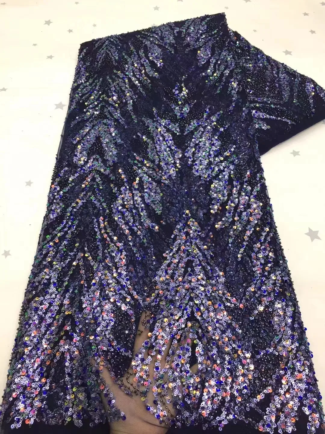 Изысканная многоцветная кружевная вышивка с пайетками африканская ткань