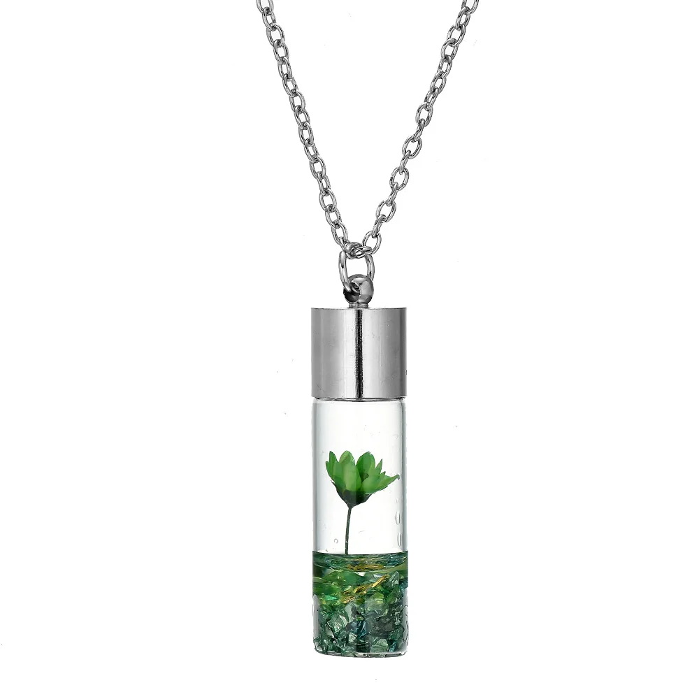 SONGDA ожерелье в форме бутылки с сушеным цветком постоянное сохранение ручная