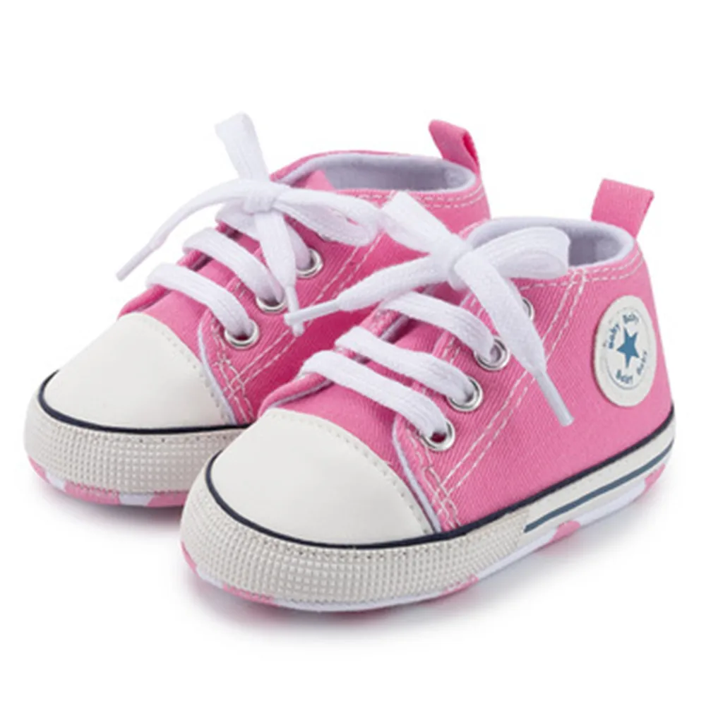 

Baby Canvas Shoes Classic Sports Sneakers Newborn Boys Girls Print Star First Walkers Shoes Infant Toddler Anti-slip Baby Shoes