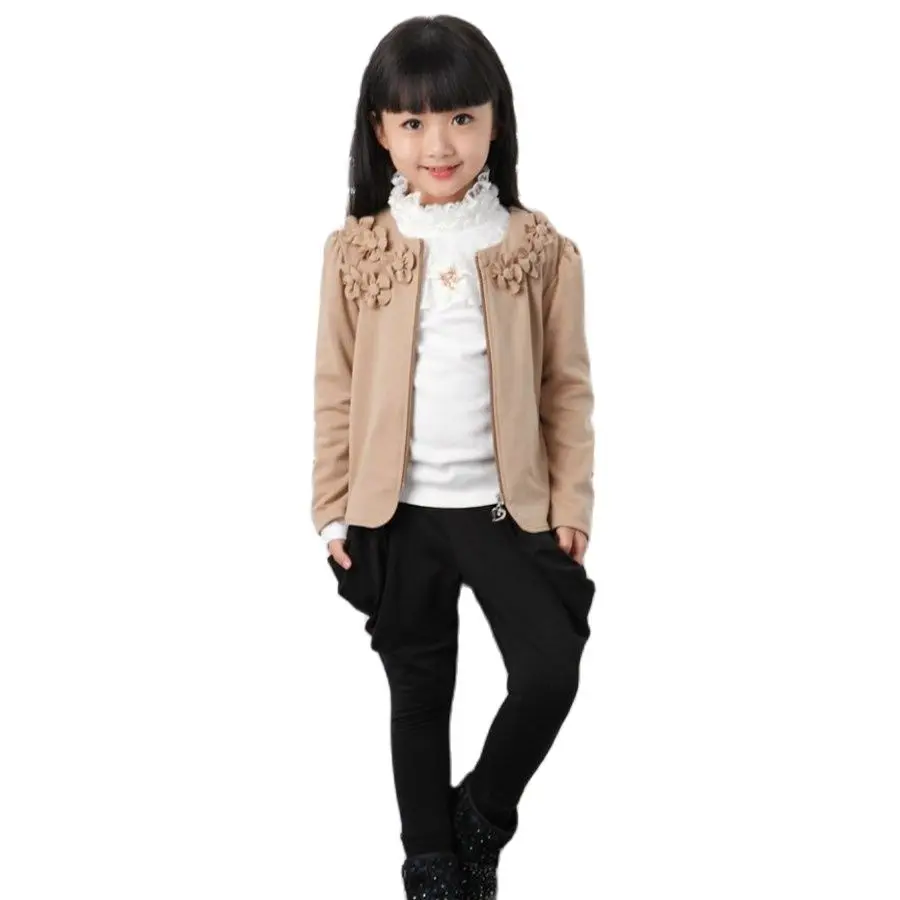 Комплект одежды для девочек из трех предметов корейский стиль штаны-шаровары и