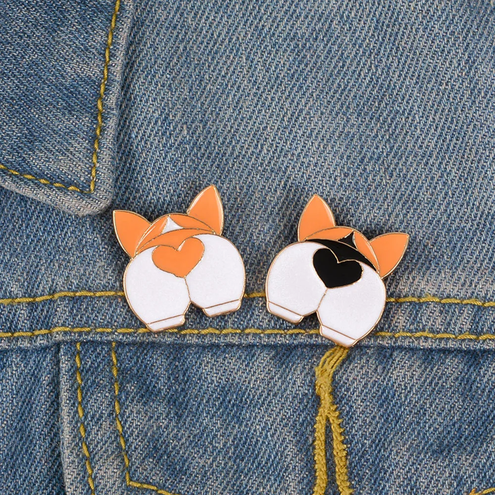 Corgi Heart Butt Pins Brooches Lover Enamel Lapel For Nerds Gift Dog Mom Jewelry 1Pcs | Украшения и аксессуары
