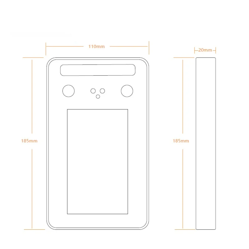 

New IP65 Waterproof Dynamic Face Facial Recognition Terminal Door Access Control System With RFID Card Reader And Free Software