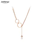 JeeMango оригинальный дизайн из нержавеющей стали геометрический круг Чокер ожерелья ювелирные изделия модный шар кулон ожерелье для женщин JN20025