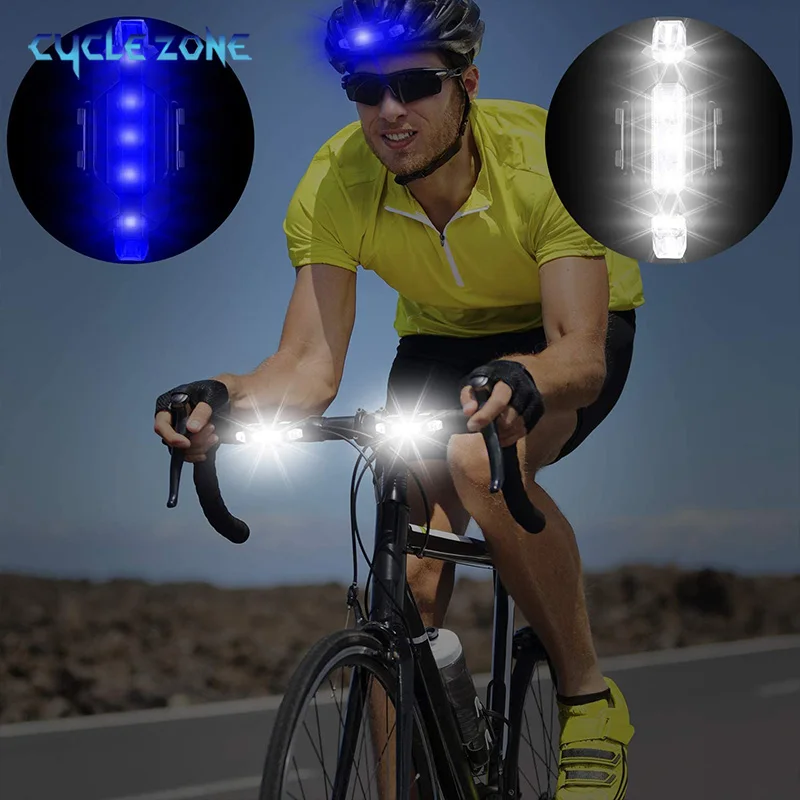 Bicycle Rear LED Light Handlebar Bike Flashlight USB Rechargeable Mountain Road Tail Light Waterproof Bicycle Accessories Parts