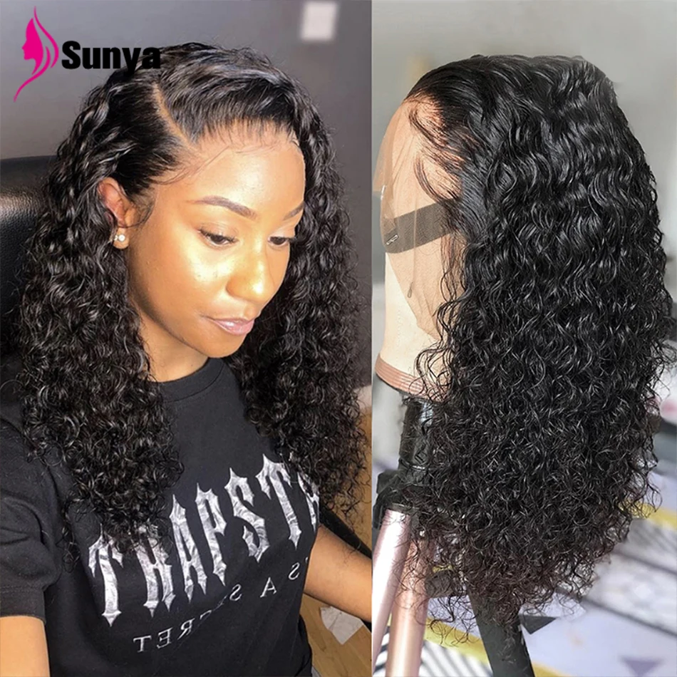 

Short Bob Wig Kinky Curly 13x4 Lace Frontal Wigs Brazilian Human Hair Remy Hair HD Transparent Lace For Black Women