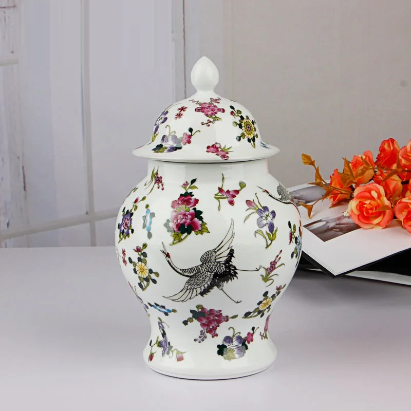 Антикварные искусственные цветы банки для имбиря с крышкой шляпкой украшение