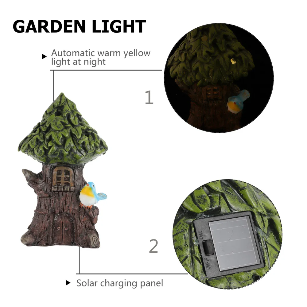 

1pc Tree House Garden Adornment Yard Resin Craft House Ornament Outdoor Decor