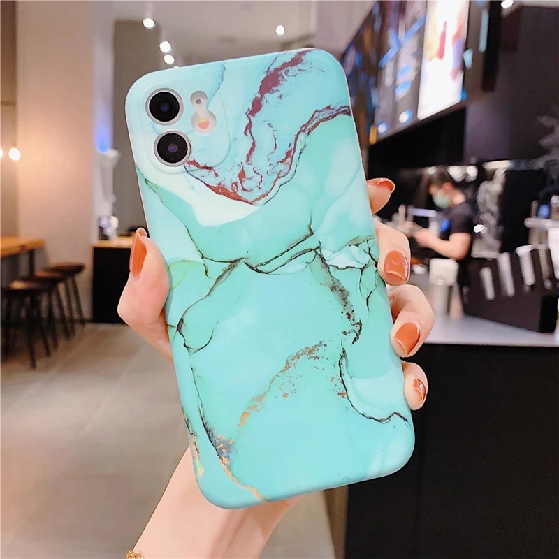Цветной мраморный матовый чехол с трещинами для телефона iPhone 12 Mini 11 Pro SE 2020 X XR Xs Max