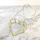 Шкатулка для хранения свадебных колец, стеклянная коробка для украшения для террариума, зеленая стеклянная коробка для колец