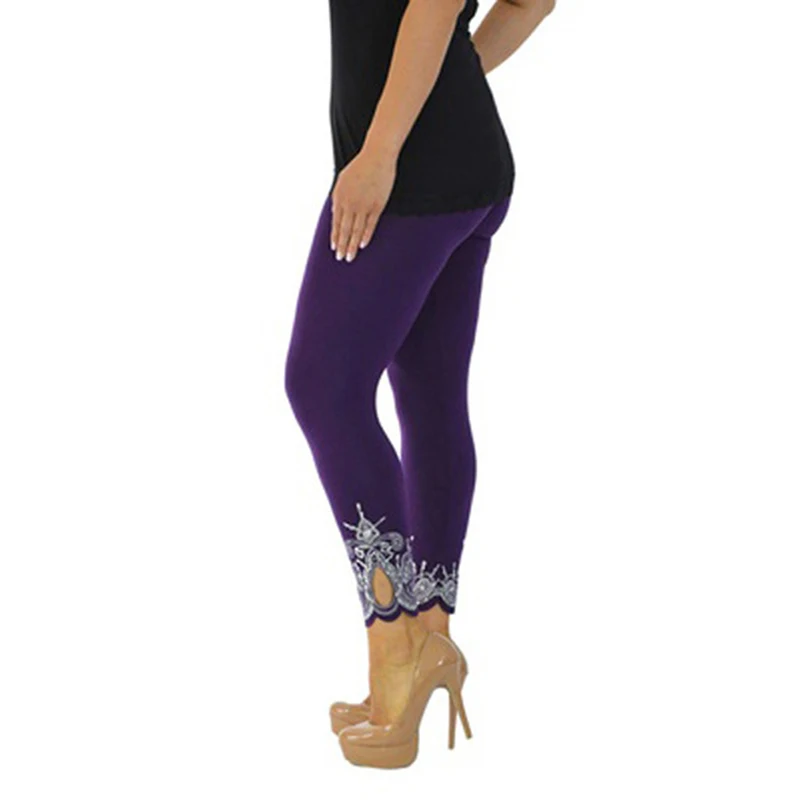 Женские Эластичные укороченные Леггинсы летние кружевные брюки 2020 модные