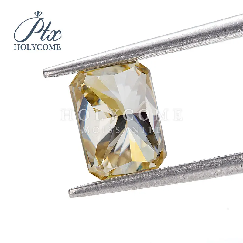 

5.5X6mm Crushed Ice Radiant Cut VVS1 Champagne Moissanite Gemstone For Jewlery Making 2020news accept free carving