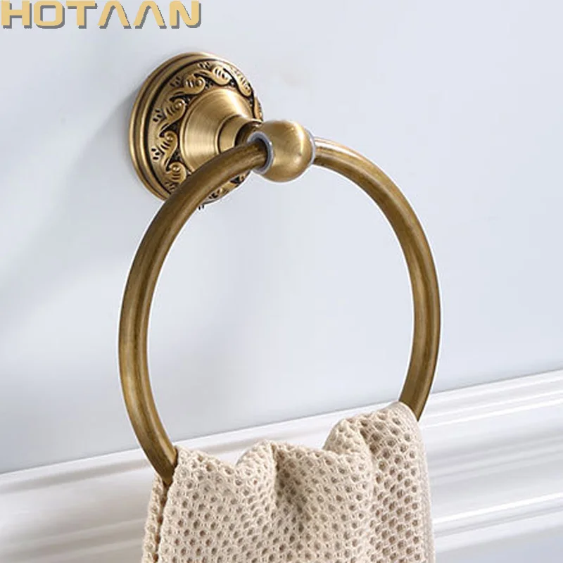 Holder, Aluminium Wall Mounted Round Antique Brass Towel Rin
