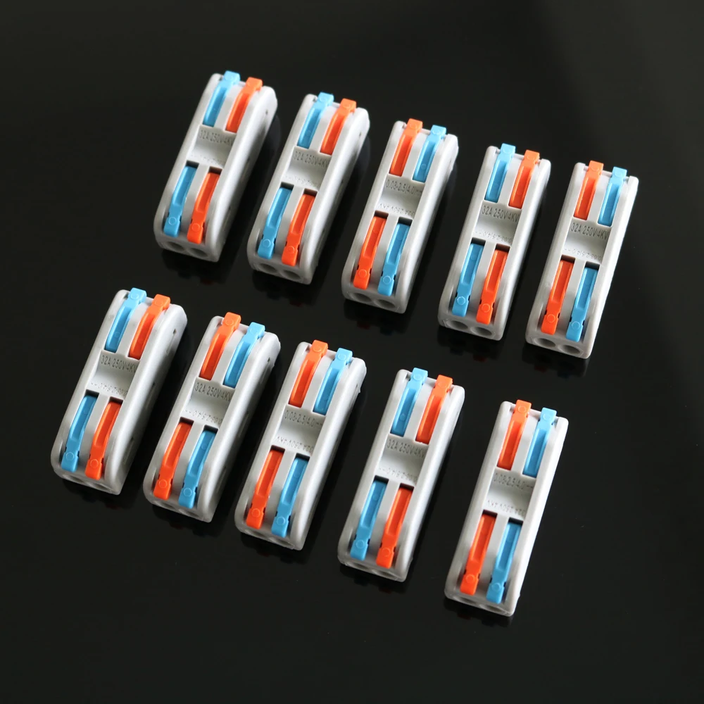 10 шт./лот PT 2 полюса Мини Быстрый компактный проводной соединитель Универсальный