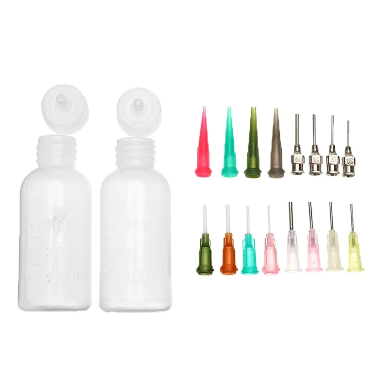 

Henna Temporary Tattoo Bottle Kit Multi Purpose Precision Applicator with 16 Blunt Tips for Body Art Paint DIY Project