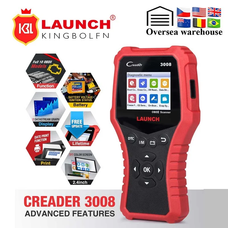Запуск CR3008 OBD2 Авто сканер X431 Creader 3008 OBDII двигателя Code Reader PK AD410 KW850 инструмент диагностики бесплатного обновления на ПК