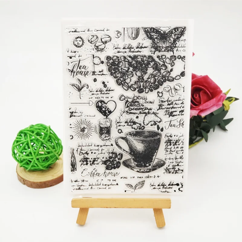 1 шт. кофейный прозрачный силиконовый штамп для резки «сделай сам» Ручная учетная запись Скрапбукинг резиновая раскраска рельефное украшение для дневника многоразовое использование