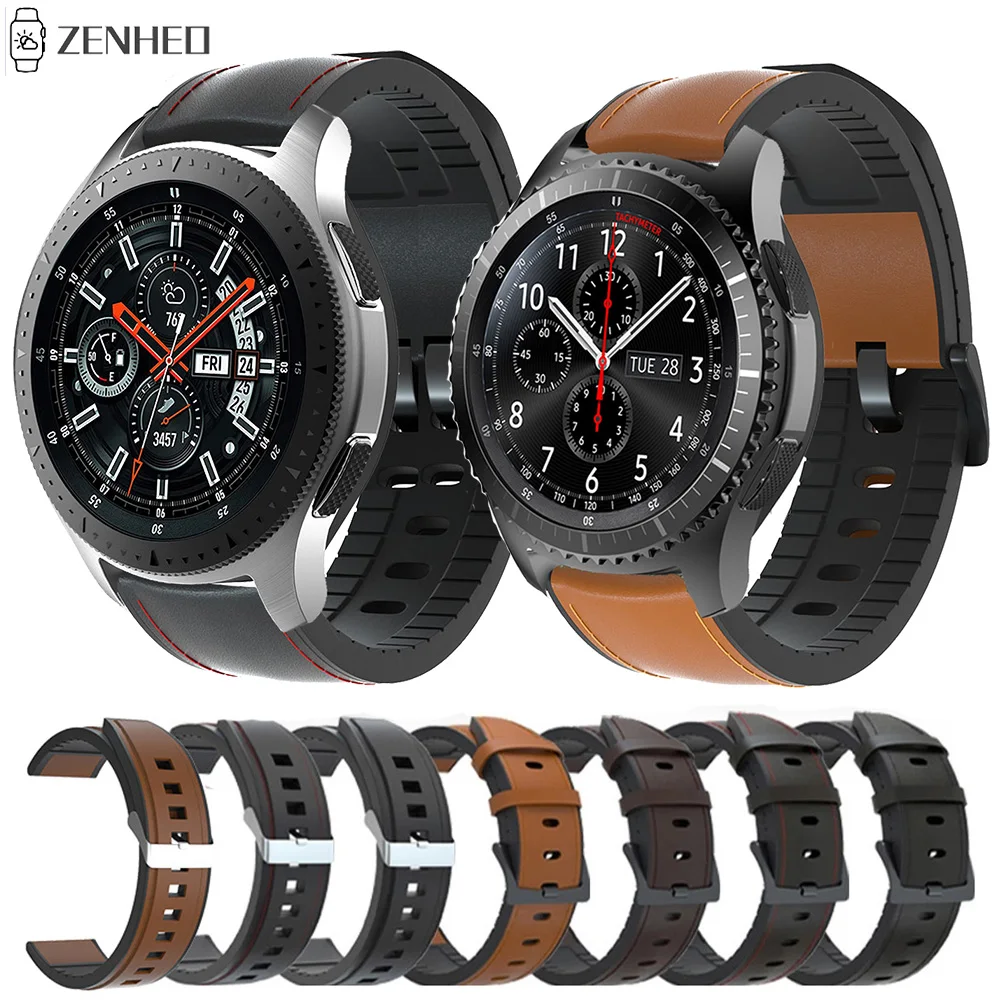 22 мм силиконовый кожаный ремешок для Samsung Gear S3 Frontier/классический сменный часов