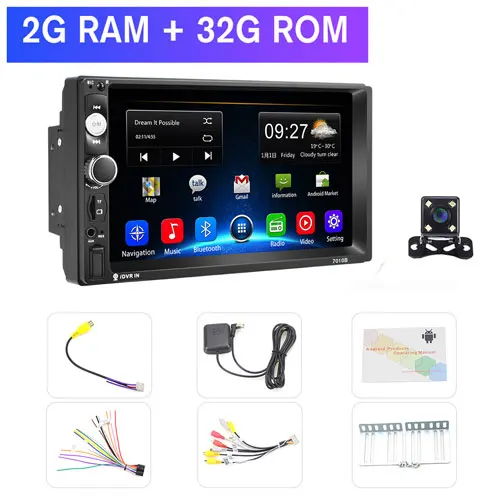 32G 4LED Camera Podofo 2din Автомагнитола Android gps Navi WiFi TF автомобильный мультимедийный плеер стерео для VW TOYOTA GOLF Nissan hyundai CR-V Авторадио - Цвет: 32G 4LED Camera