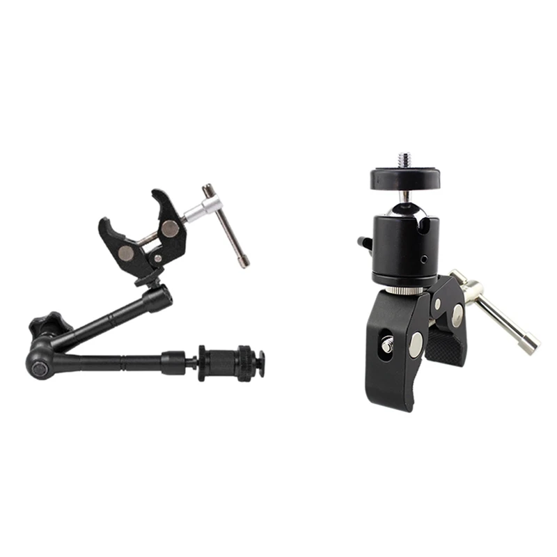 

Magic Arm + Super Clamp for LED Light DSLR Rig LCD Monitor with for DSLR Ball Head Shoe Mount Camera Ball Mount Clamp