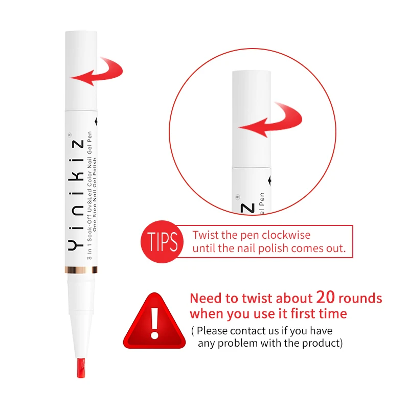 

Yinikiz Newest 3 In 1 Gel Nail Varnish White Pen One Step Nail Art Gel Polish Hybrid Easy To Use UV Gel Lacquer Dropshipping