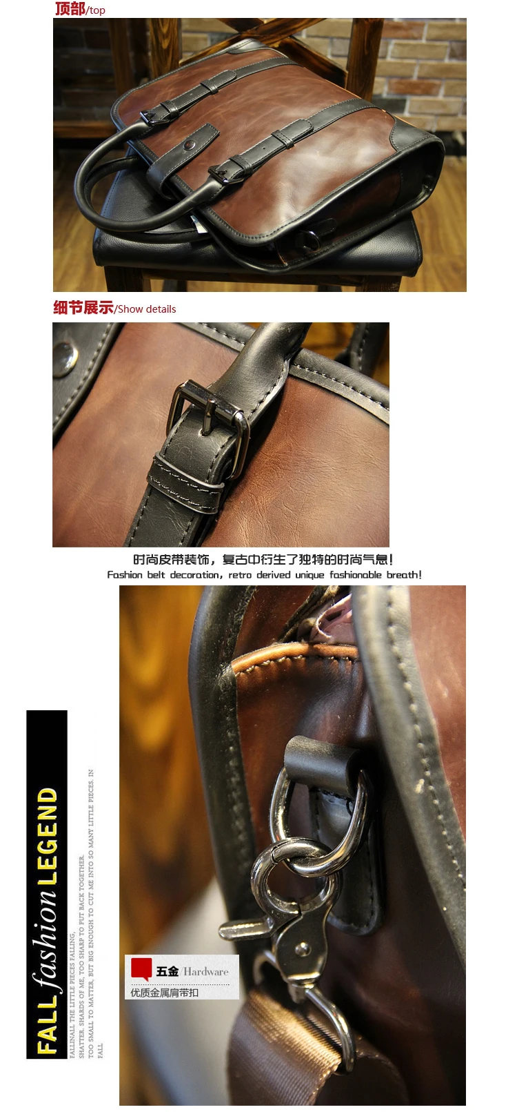 Искусственная кожа Crazy Horse мужской портфель Vintage14 дюймов Большая деловая сумка для ноутбука модная коричневая сумка через плечо