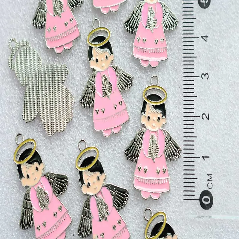 50 шт./милый католический мини медаль с мультяшным ангелом Гламурная модная