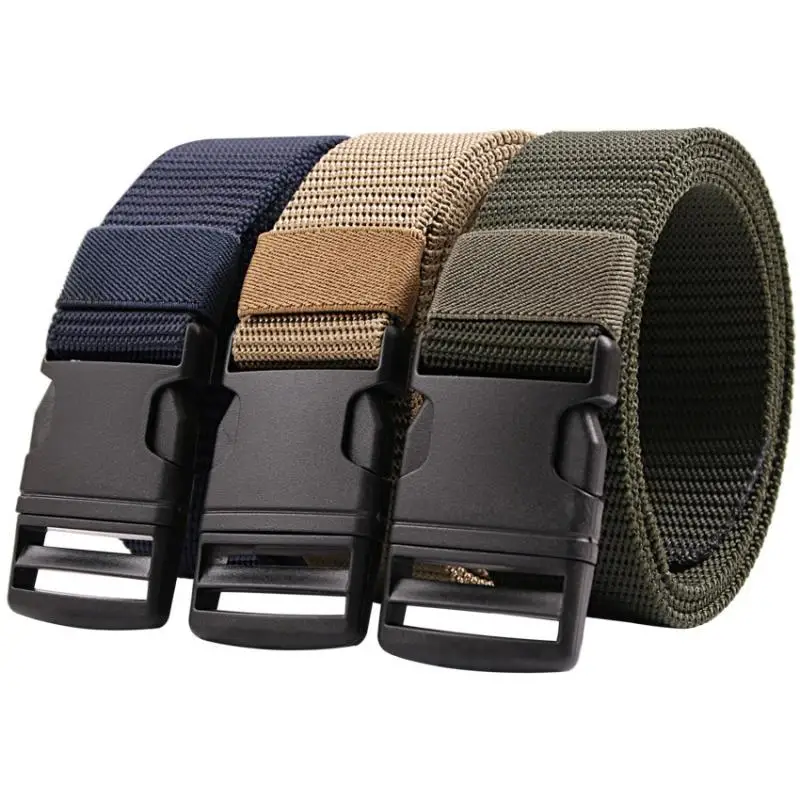 

Casual Nylon Belt Solid Color Unisex Outdoor Sports Buckle Belt Quick-Drying Non-Metal Hypoallergenic Tactical Waistband 6 Color