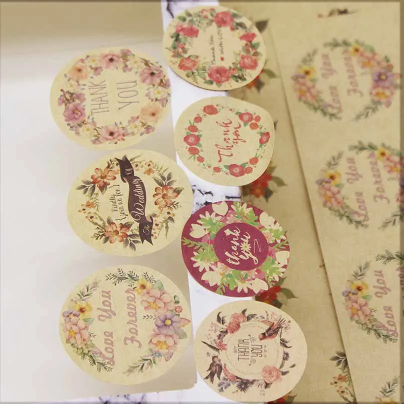Самоклеящиеся этикетки ручной работы 3 см/см100 шт. наклейка спасибо|Упаковка и