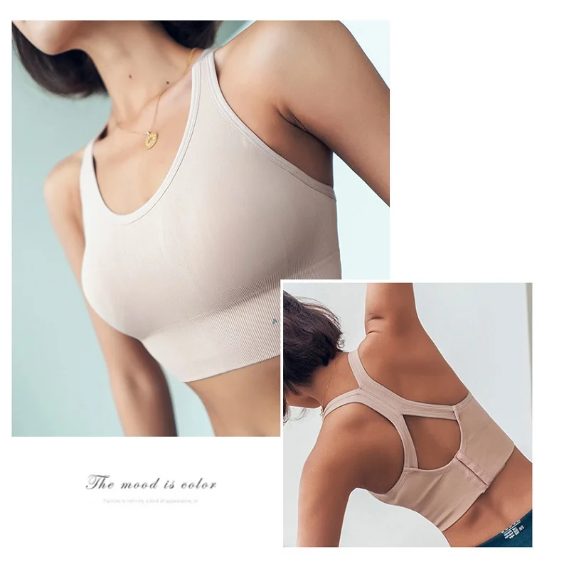 

Sports Vest Female Cross Home Workout Sports Underwear Bra Gathered Shockproof Fitness Top Bodybuilding Running Cycling