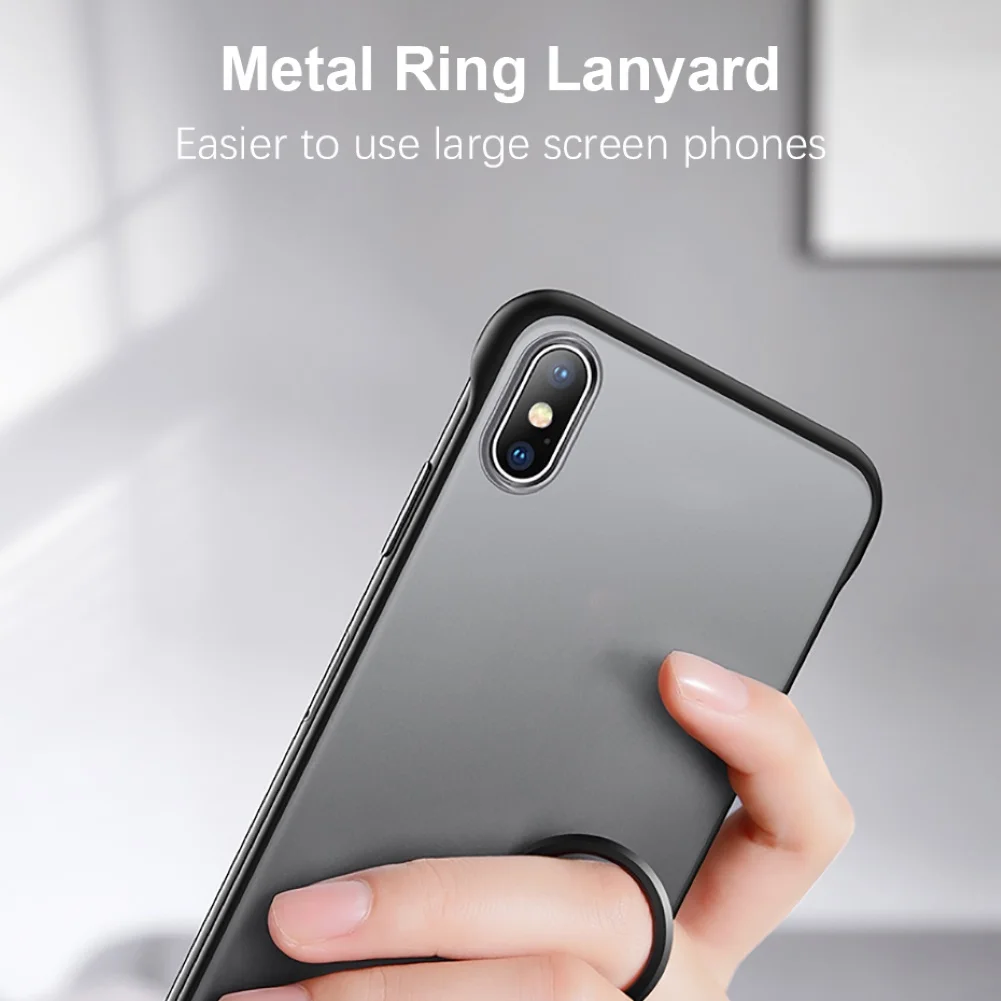 Матовый чехол для телефона без рамки противоударный iPhone X XR XS Max 11 Pro защитный с ремешком телефона|Бамперы| |